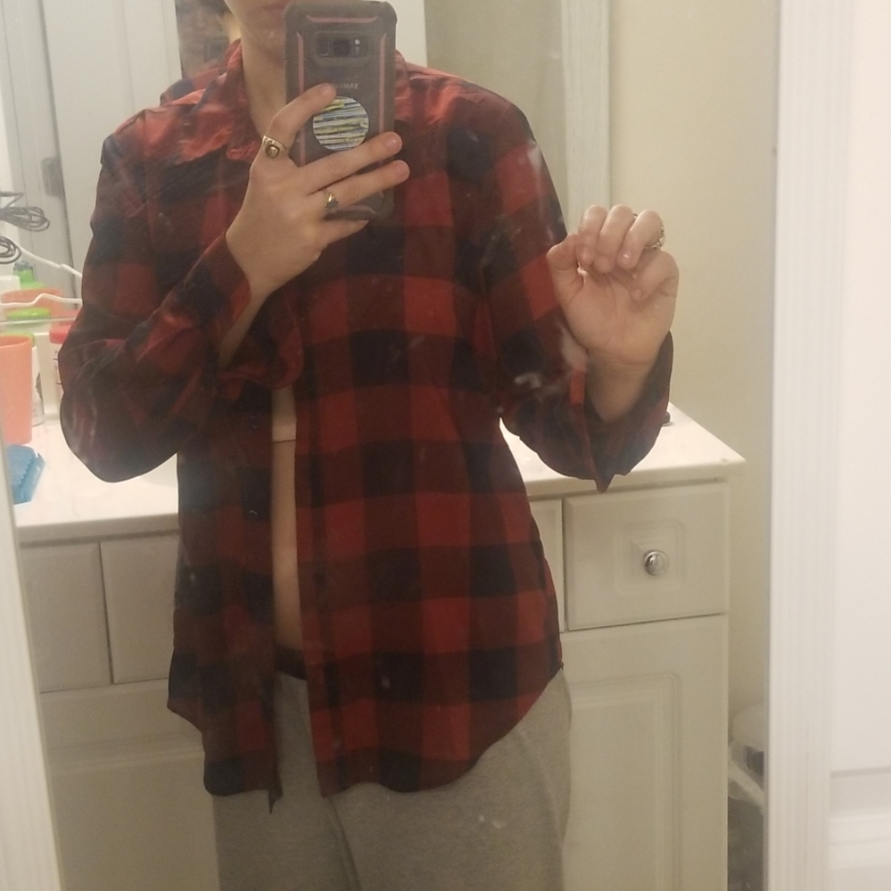 Sheer plaid shirt